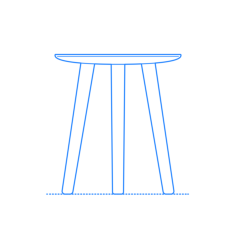 Furniture Side Tables Edge Side Table Outline Icon Svg Set, Free Vectors File